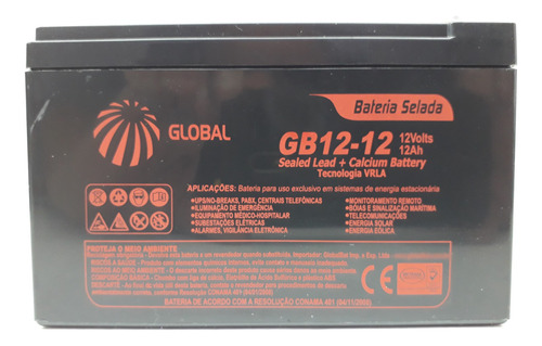 Bateria Selada Gb12-12 (12v12ah/20hr) Bicicleta Elétrica