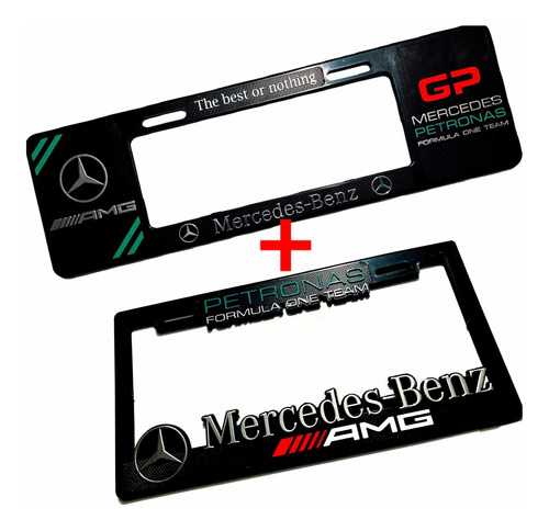 Juego Portaplaca Europeo + Portaplaca Standard Mercedes Benz