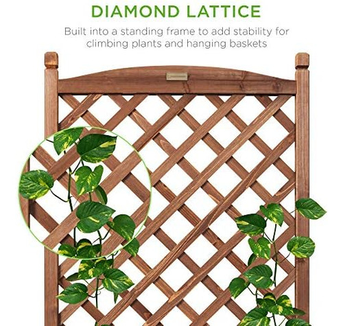 Best Choice Products Maceta De Madera De 60 Pulgadas Y Enrej