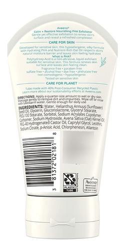 Aveeno Calm + Restore, Exfoliante Facial Nutritivo 118ml Tipo de piel Sensibles