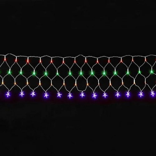 Rede De Led C/ Estrela Na Ponta 160 Leds Decoração De Natal Luzes Azul