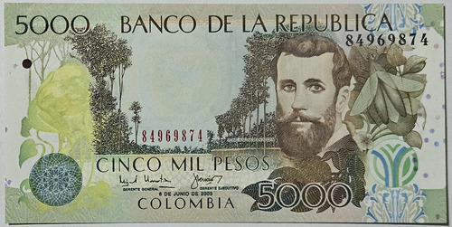 Billete 5000 Pesos 06/jun/2003 Colombia Unc