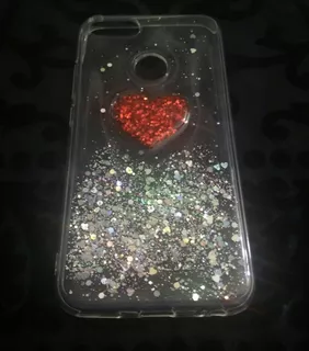 Funda Tpu Corazon Brillos Glitter Para Xiaomi Mi A1 Envio