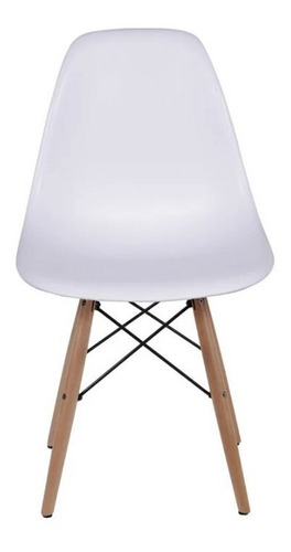 Cadeira De Jantar Boxbit Dkr Eames Base Madera Estrutura De Cor Branco Y Assento White X 4 Unidades Branco White