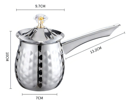 Cafetera Turca, Jarra Para Derretir , Cafetera Para , Bar, Color Silver 600ml As Described
