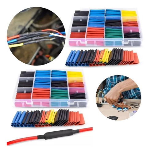 Set Tubos Termo Retractil 1120pz Cubre Cable Colores Mixtos