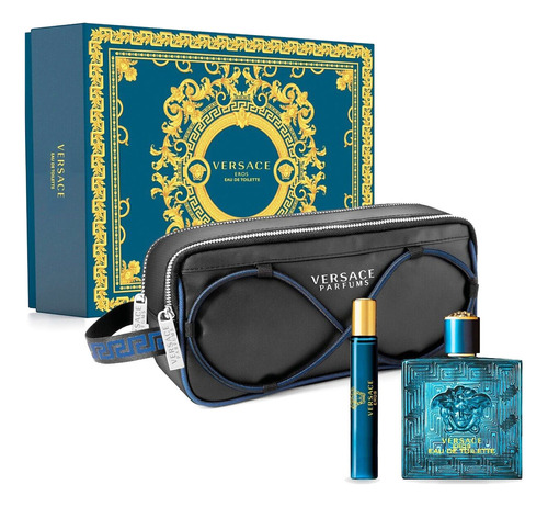 Estuche Versace Eros  Perfume 100ml, Perfume Mini Y Bolso