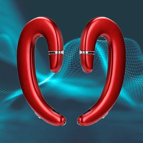 Auricular Bluetooth 5.0 Micrófono Incorporado Ganchos Rojo