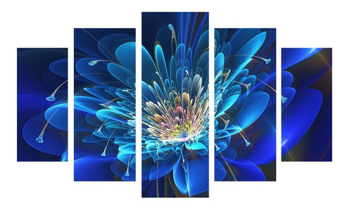Imagen 2 de 7 de Cuadro Moderno Decorativo Madera Foto Abstracto Flores Hd