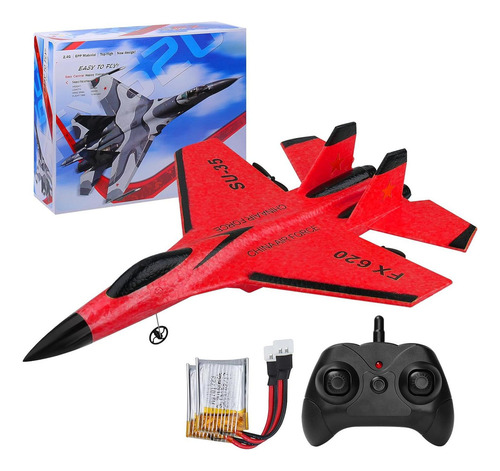 Avión Rc Beffkkip Fx620 2.4ghz Fácil De Volar Rojo