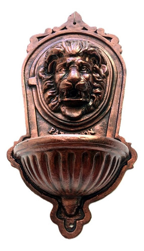 Aguamanil - Fuente De Agua - Mod. León Fundicion Aluminio Patina Cobre