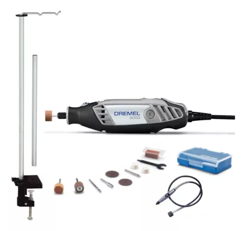 Kit Dremel Micro Retífica 3000 + Estação de Trabalho + Brocas