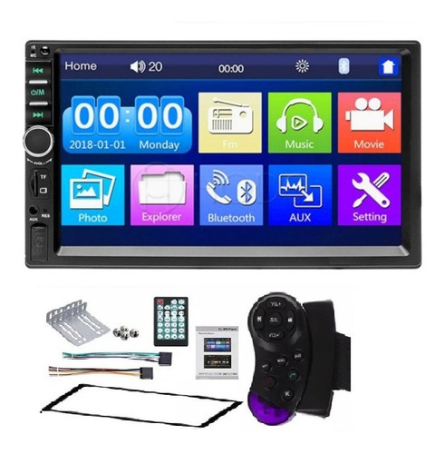 Imagen 4 de 8 de Radio Carro Camara Gratis Tactil 7'' Mirror Link Modelo 2020