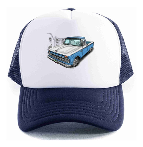Gorra Camioneta Ford F100 1965 Azul Blanco