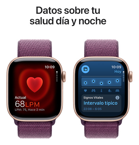 Apple Watch S10 Gps 46mm Aluminio Con Correa Color Oro Rosa Oro Rosa Correa Loop Deportiva Ciruela Aluminio Oro Rosa