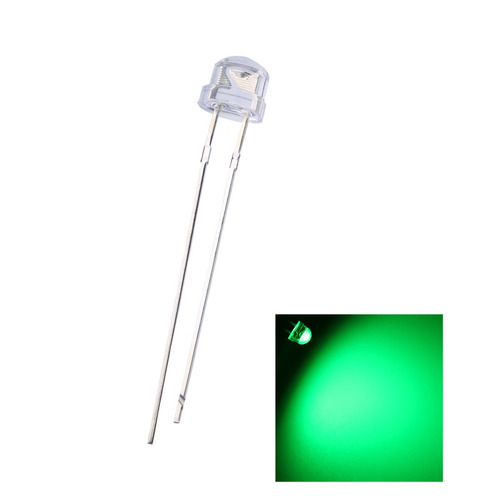 100 Piezas 5mm Led Sombrero De Paja 2pin Verde Agua Claro Em