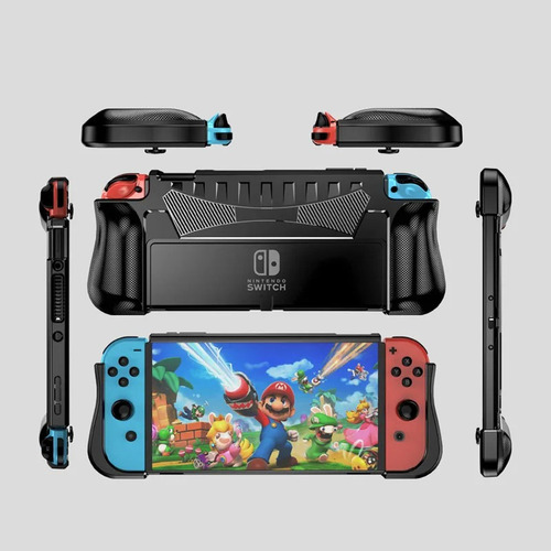 Capa Preta Silicone Switch Oled Compatível Com Dock