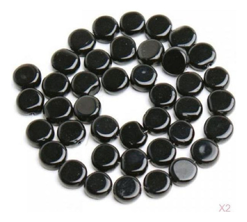 [producto Sin Marca] Perlas De Ágata Negra Artificial De 10