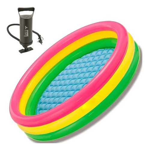 Piscina Inflable Intex 147x33cm Mediana Niño + Gratis Bomba!