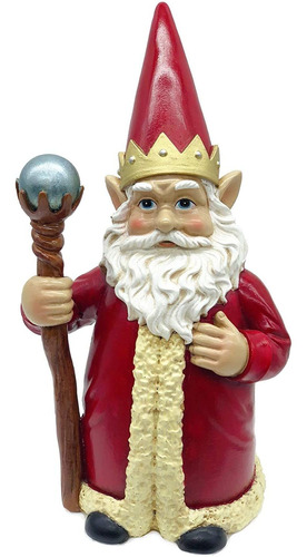 Ficiti Gnome King - Estatua De Gnomo De Jardín Con Túnica Ro