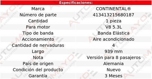 Banda Acc 939 Mm A/a Express 1500 V8 5.3l Chevrolet 09-12