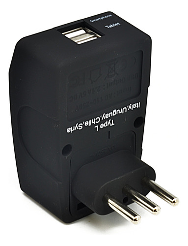 Ceptics Italy Travel Plug Adapter, 4 In 1 Power Plug (type L