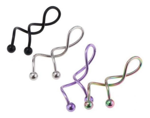 2x 4 Piezas De Material Acero Inoxidable Pulido 14g Anillos