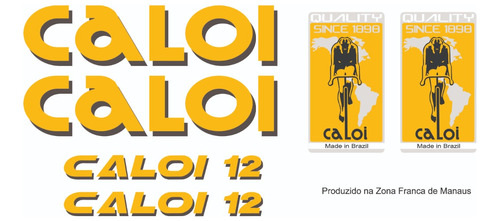 Antigo Grafismo Adesivos Bicicleta Caloi 12 Laranja