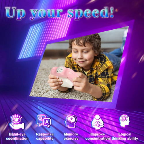 Brinquedo Antiestresse Quick Push Bubble Com Luz, Rosa