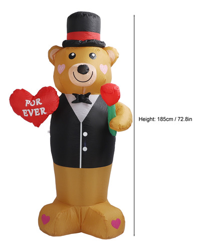 Urso De Pelúcia Inflável 210t De Fibra De Poliéster 185cm