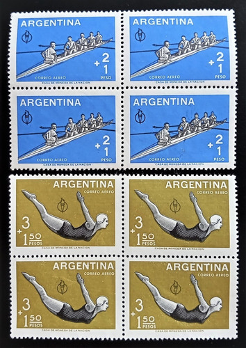 Argentina Deportes 2 Cuadrit Aéreos Gj 1153-4 59 Mint L17802