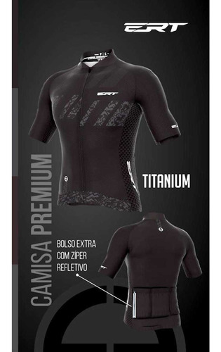 Imagem 3 de 4 de Camisa Ciclismo Premium Ert Titanium - Preta