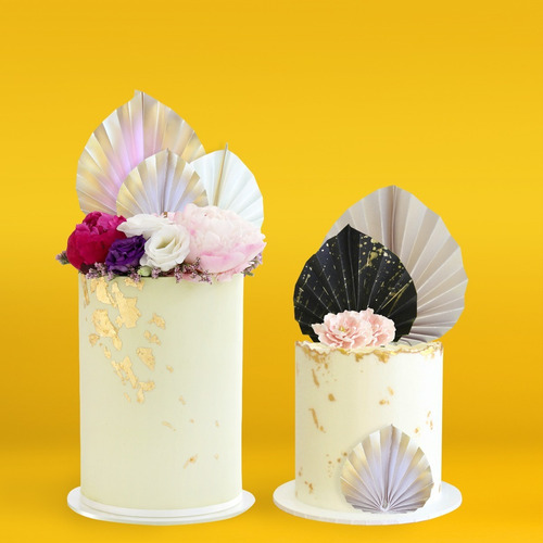 Palmas Decorativas Para Pastel 10 Cm Dorado
