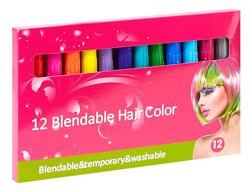 Lápiz Temporal Para Teñir El Cabello Para Niñas, 12 Colores