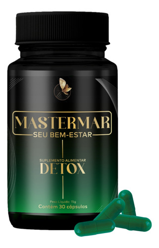 Cápsulas Detox Mastermar Colágeno 30 Unid 40g Sem Sabor