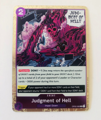 Judgment Of Hell Op02-089. Rare. One Piece Tcg.