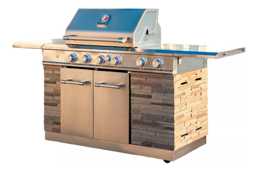 Asador Para Exterior Tipo Isla Alta Super Lujo  7 Quemadores