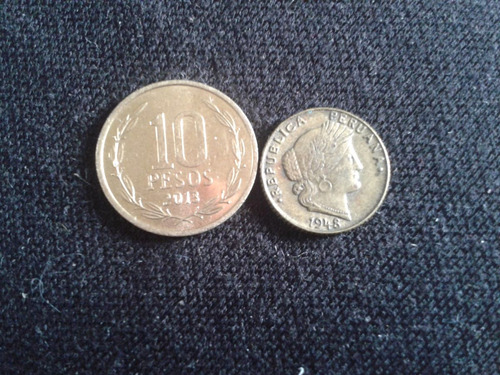 Moneda Perú 5 Centavos Bronce 1948(c32)