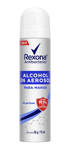 Imagen 2 de 2 de Rexona Alcohol Aerosol Antibacterial 75ml