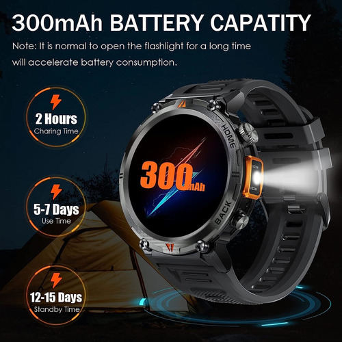 Reloj Inteligente Para Hombre Con Linterna Led