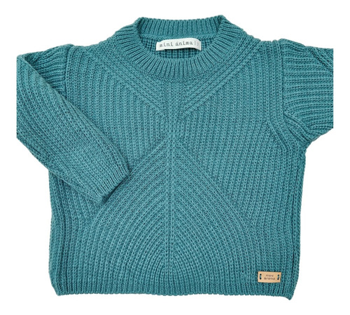 Sweater Diagonales Mini Anima Tejido Bebe Kids Jade Verde