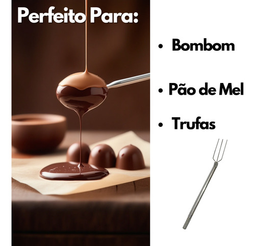 Kit 2 Garfos 3 Pontas Para Banhar Bombons Trufas Pão De Mel