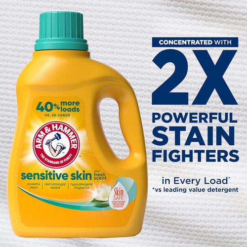 Arm & Hammer Sensitive Skin - Detergente Líquido, 105 Oz