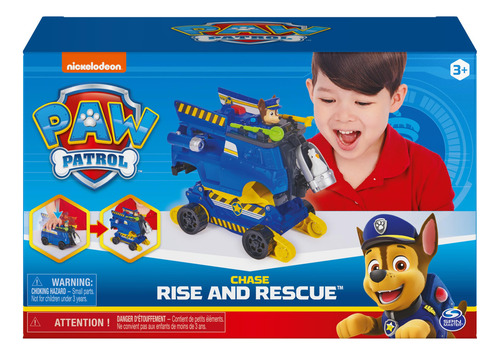Paw Patrol, Chase Rise And Rescue - Coche De Juguete Transf