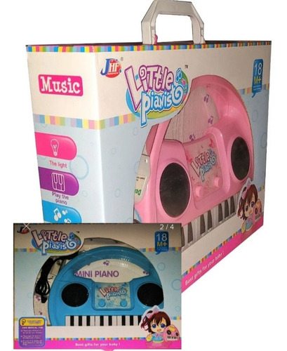 Imagen 1 de 3 de Mini Piano Con Luces Y Sonidos Tipo Sonajero Incluye Pilas