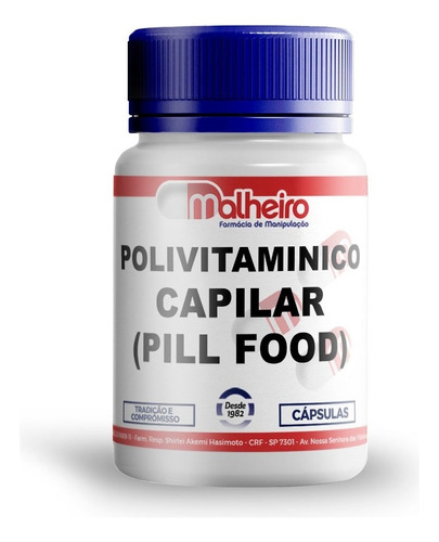 Pill Food (polivitamínico Capilar) 120 Cápsulas