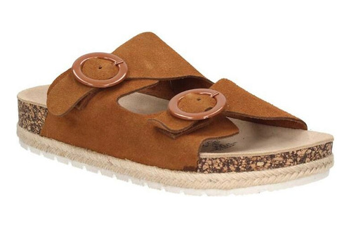 Sandalia Cuero Casual Mujer Pollini G241 Camel