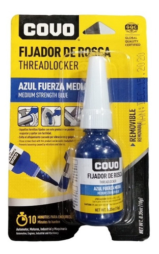 Fijador De Roscas Azul Covo Fuerza Media Mayor Y Detal 