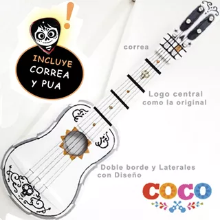 Guitarra Coco2 A 6 Años Sin Personalizar Con Correa Y Pua