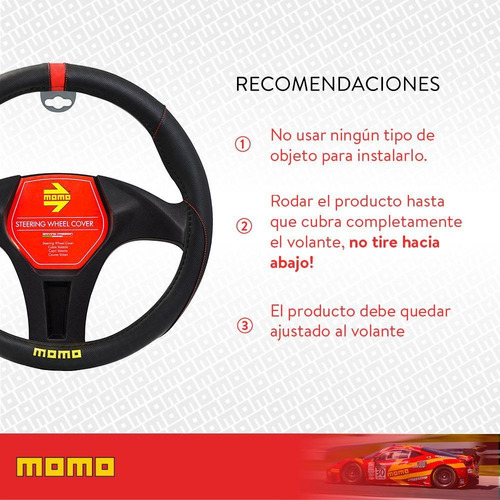 Imagen 7 de 10 de Cubre Volante Momo Universal Antideslizante